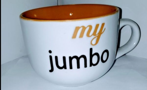 White and Yellow "My Jumbo" Ceramic Soup Bowl