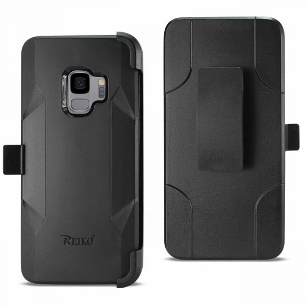 Samsung Galaxy S9 3-in-1 Hybrid Heavy Duty Holster Combo Case(Black)