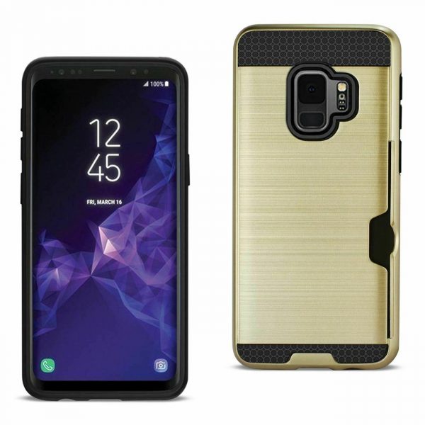 Samsung Galaxy S9 Plus Slim Armor Hybrid Case With Card Holder(Gold)