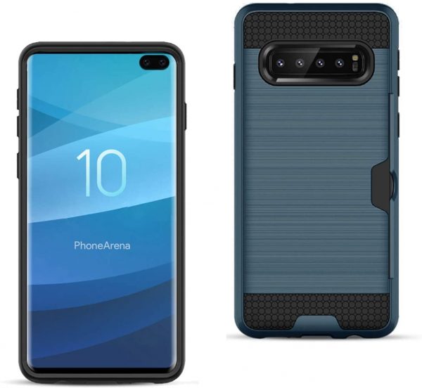 Samsung Galaxy S10 Plus Slim Armor Hybrid Case With Card Holder(Navy)