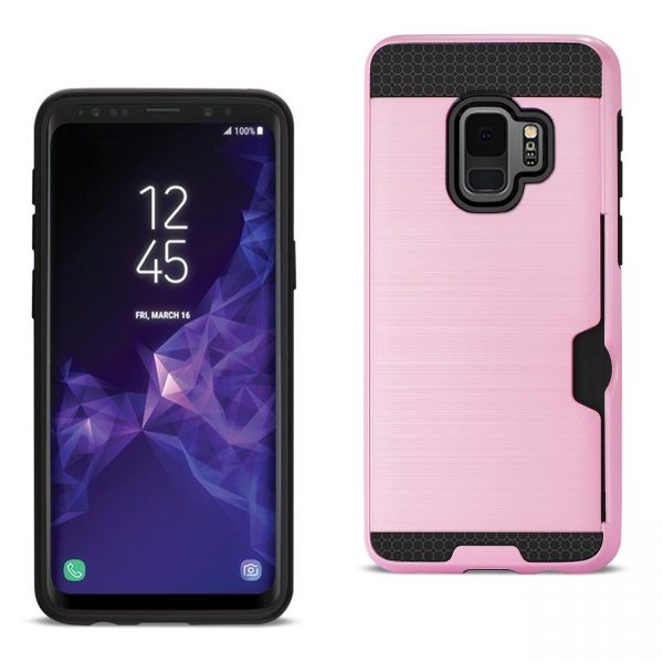 Samsung Galaxy S9 Plus Slim Armor Hybrid Case With Card Holder(Pink)