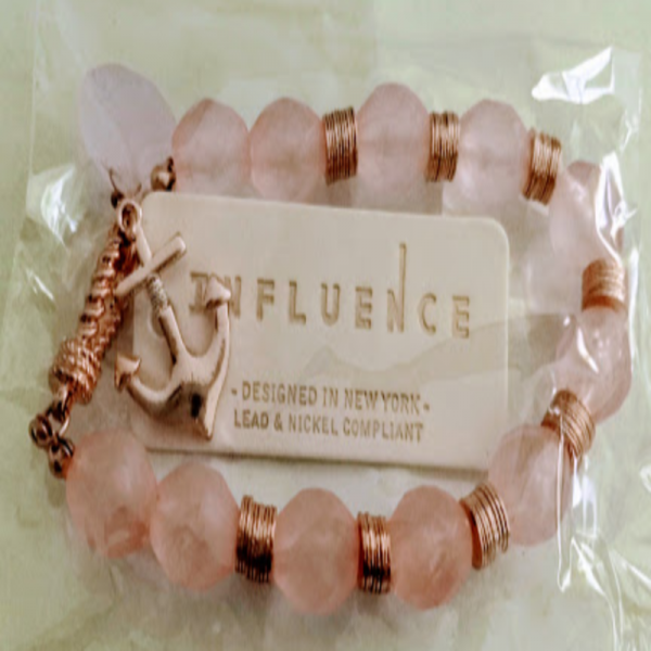 Influence Pink Anchor Bracelet