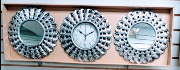 set of 3Wall  rayon Spiral Flower Clock  Gold or silver